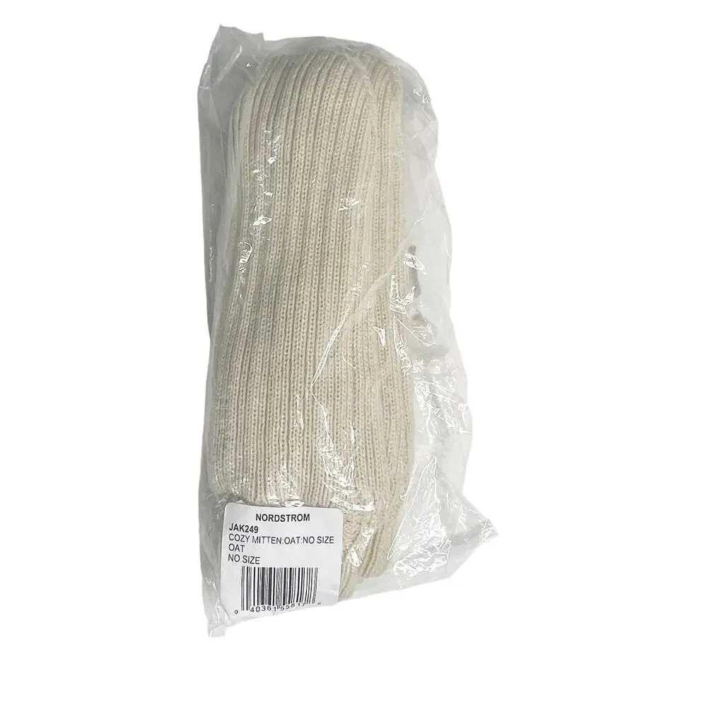 Nordstrom Mittens Faux Fir Lined Oat Color One Size NEW